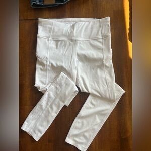 Athleta White Leggings with Cutout Detail S